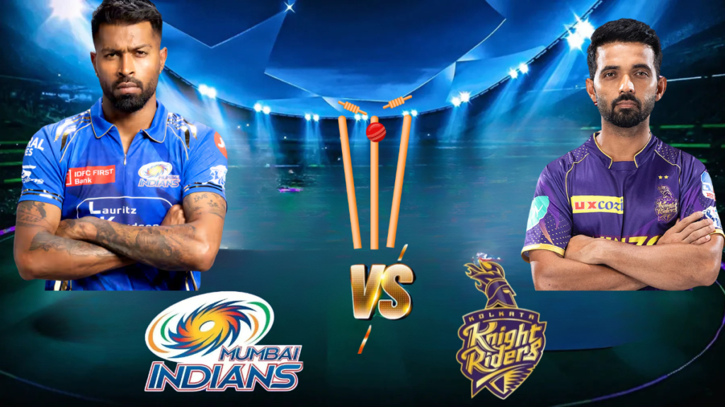 MI vs KKR IPL 2025 Match Preview – Mumbai Indians vs Kolkata Knight Riders face off in an intense showdown at Wankhede. Featuring Hardik Pandya and Ajinkya Rahane.