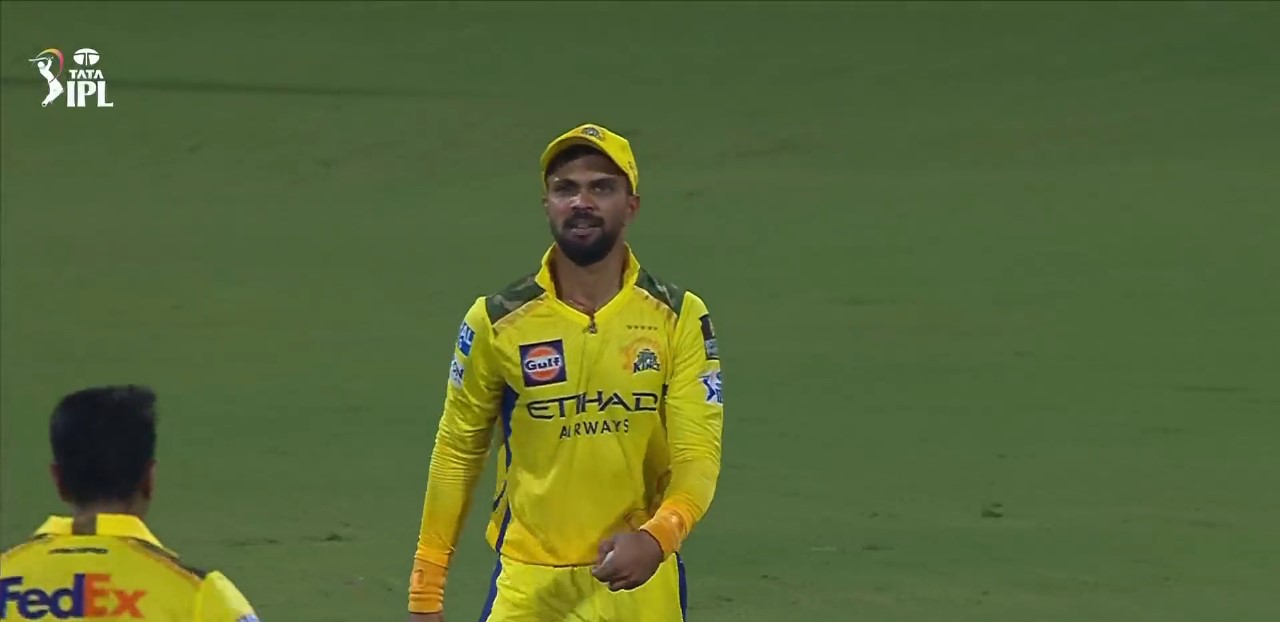 Chennai Super Kings (CSK) captain Ruturaj Gaikwad reacts on the field during the IPL 2025 match against Royal Challengers Bengaluru (RCB) MA Chidambaram Stadium.