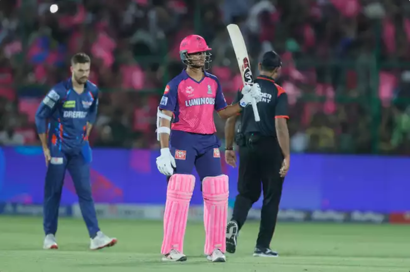 Yashasvi Jaiswal in full flow, helping Rajasthan Royals race away during the IPL 2025 match against Lucknow Super Giants.